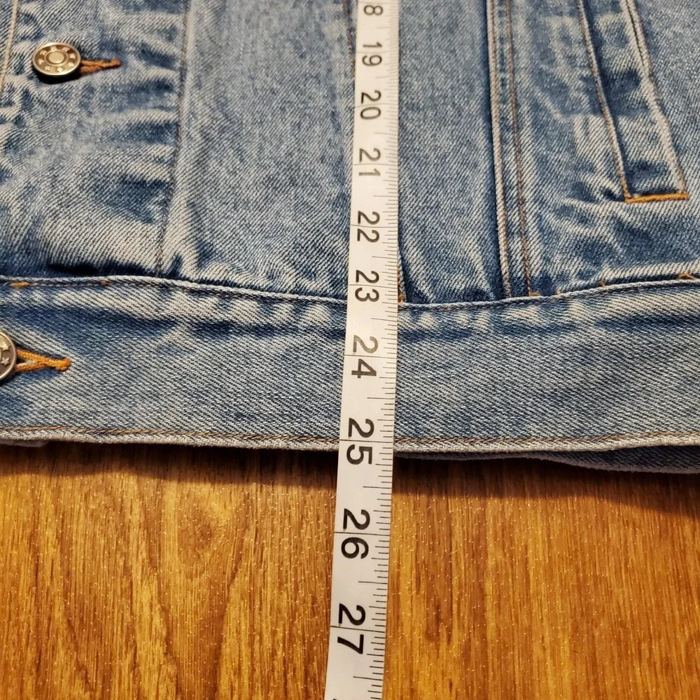 Vintage Denim Jacket Women Medium Blue Jean Frog Embroidered‎ Natural Wonders - Picture 7 of 7
